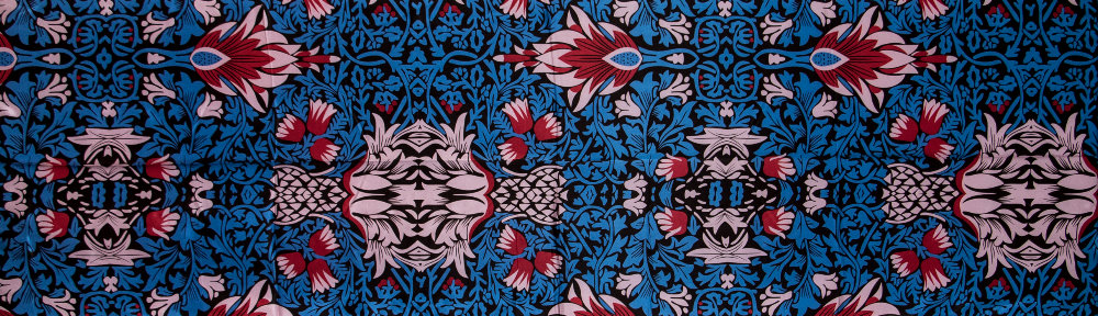 Fular William Morris : Blue flowers (desplegado)