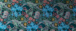 William Morris scarf : Golden Lily Green (unfolded)