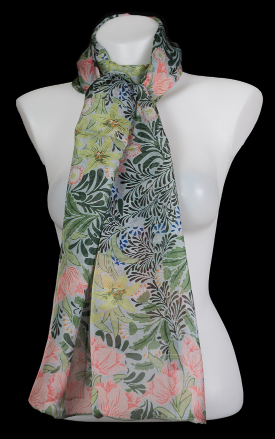 William Morris silk scarf : Honeysuckle