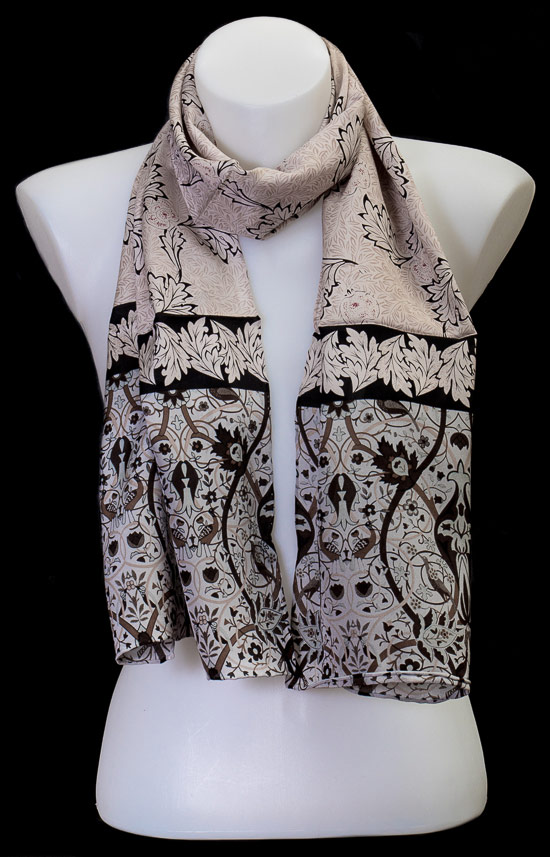 William Morris silk scarf : Mix Natural