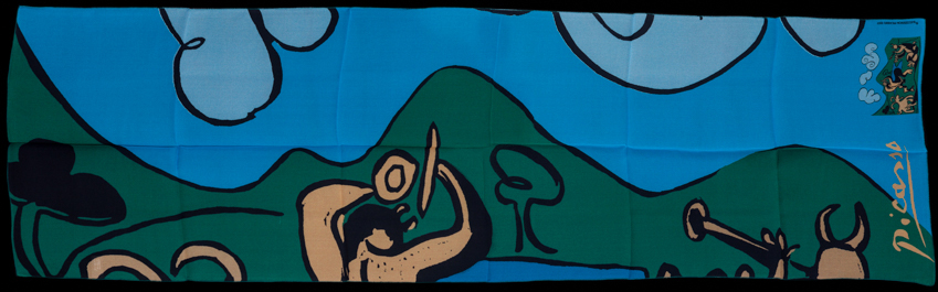 Pablo Picasso scarf : Fauna and goat (unfolded)