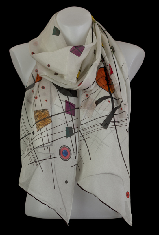 Kandinsky silk scarf : Grey square