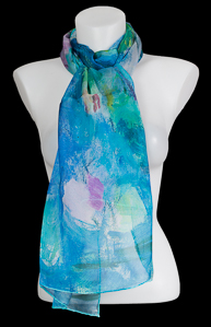 Claude Monet silk scarf : Water Lilies