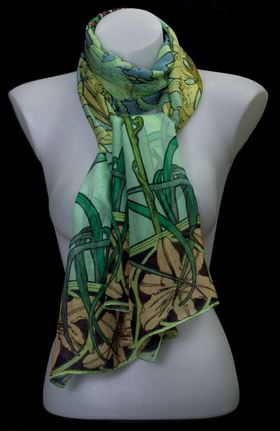 Alphonse Mucha silk scarf : Lily