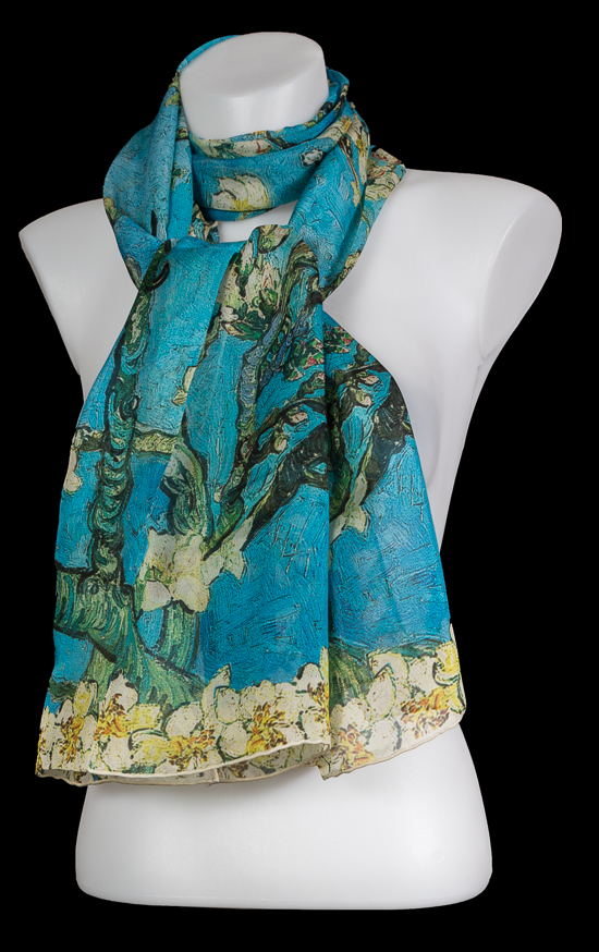 Vincent Van Gogh silk scarf : Almond Branches in Bloom