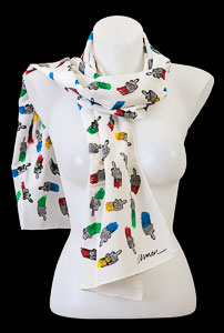 Arman silk scarf : Multicolored brushes