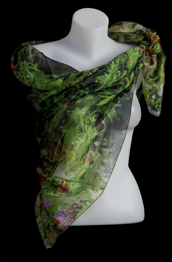 Claude Monet silk scarf : Claude Monet's garden