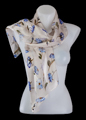 Botticelli scarf : Venus (White and blue)