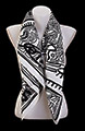 Robert Combas scarf : Couple Psychopatex (black and white)