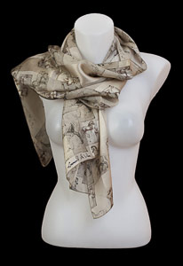 Leonardo Da Vinci silk scarf : Horses (beige)