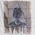 Alberto Giacometti scarf : Annette noire (unfolded)