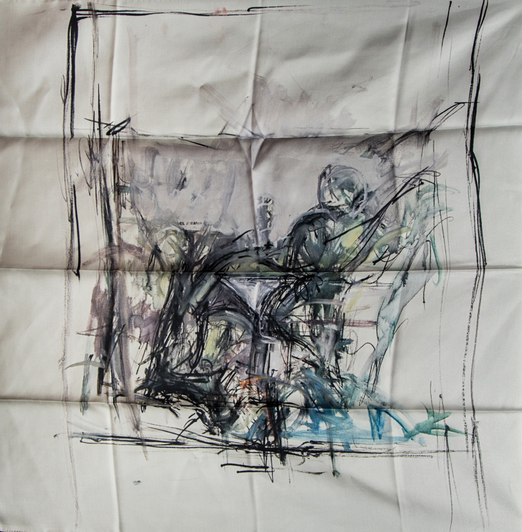 Alberto Giacometti scarf : Untitled (unfolded)