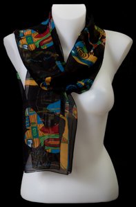 F. Hundertwasser silk scarf : Dunkelbunt