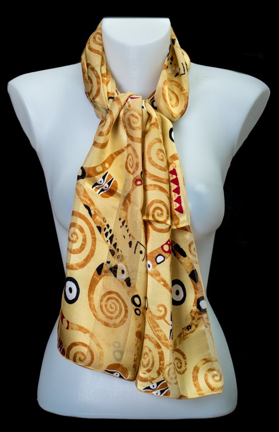 Gustav Klimt silk scarf : The Tree of Life (gold)
