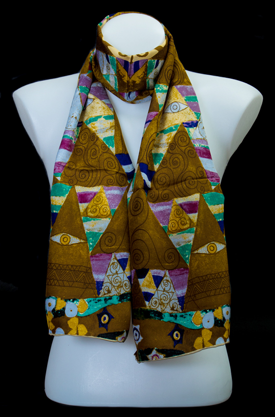 Gustav Klimt silk scarf : Expectation