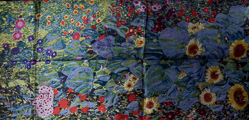 Fular Gustav Klimt : Jardín de granja con girasoles (desplegado)