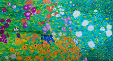 Echarpe Gustav Klimt : Jardin en fleurs (déplié)