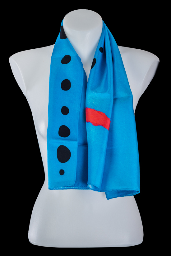 Echarpe en soie Joan Miro : Bleu II