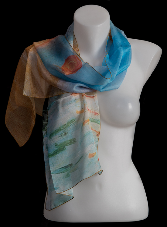 Claude Monet silk scarf : Impression, Rising Sun
