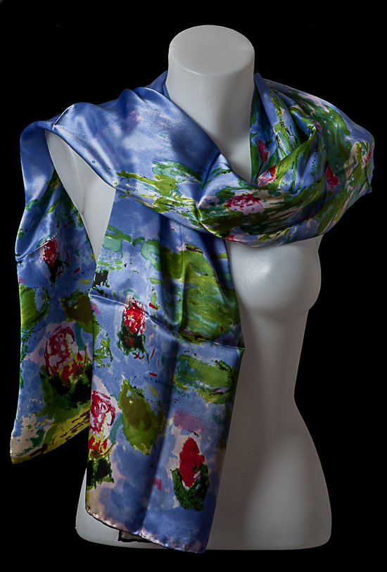 Claude Monet silk scarf : Waterlilies