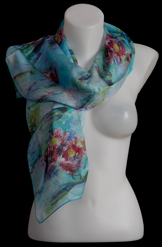 Claude Monet silk scarf : Spring Water Lilies