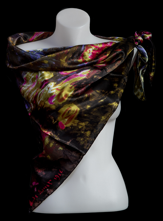 Claude Monet silk scarf : Water lilies (purple)