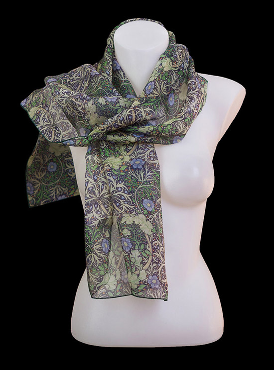 William Morris silk scarf : Thistle