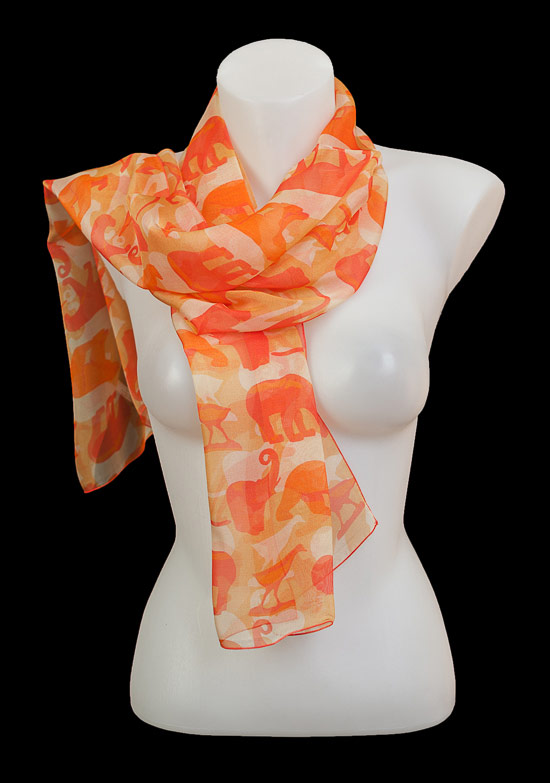 Franois Pompon scarf : Animals (Coral)