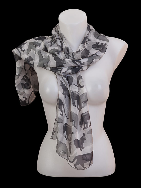 Franois Pompon scarf : Animals (Grey)