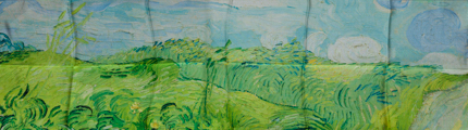 Foulard Vincent Van Gogh : Green wheat fields (déplié)