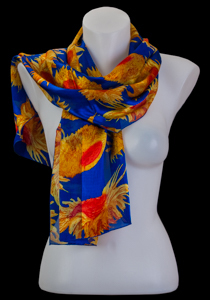 Van Gogh scarf : Sunflowers (blue)