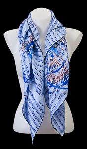 Arman silk scarf : Partition (bleu)