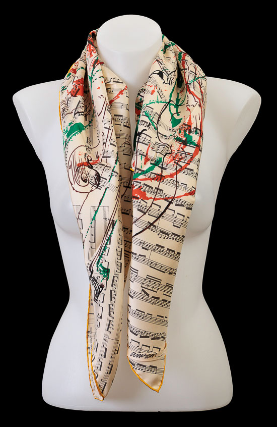 Arman Square scarf : Musical score (ivory)