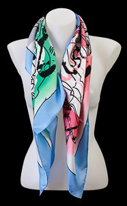 Arman silk scarf : Violons (pastel colours)
