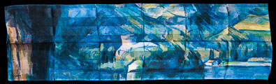 Paul Czanne scarf : Lake Annecy (unfolded)