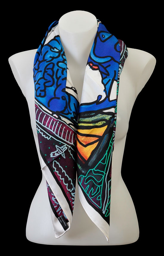 Robert Combas Square scarf : Georges Brassens