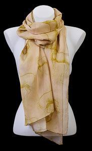 Leonardo Da Vinci silk scarf : Horses (ivory)