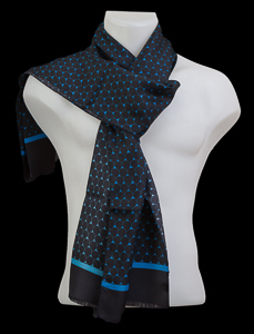 R. Dufy silk scarf for men : Ecailles (black/blue)