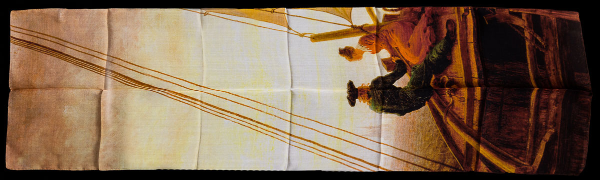 Fular Caspar David Friedrich : On the sailing boat (1819) (desplegado)