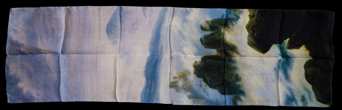 Foulard Caspar David Friedrich : Voyageur contemplant une mer de nuages (1818) (déplié)