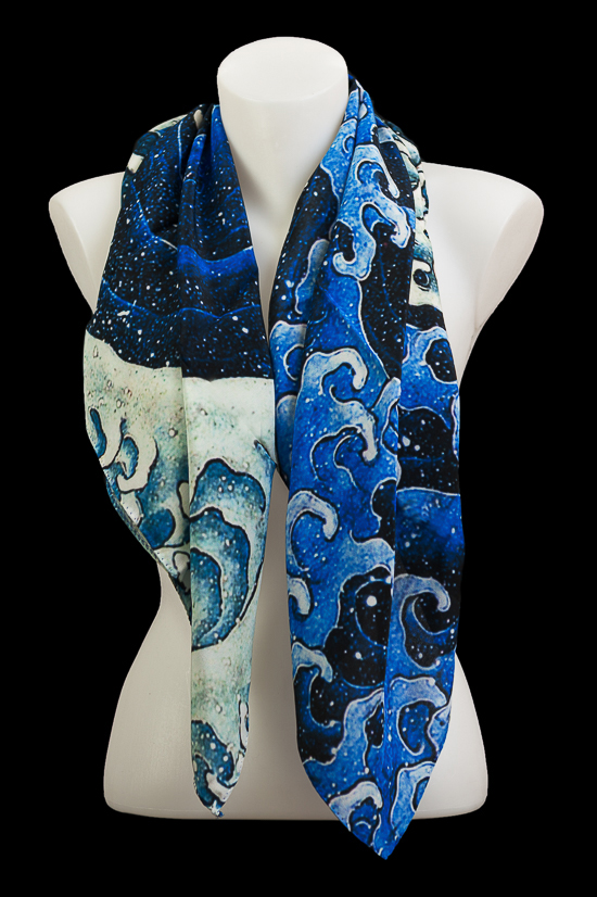 Hokusai Square scarf : Feminine wave