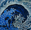 Pañuelo Hokusai : Ola feminina (desplegado)
