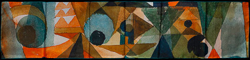 Paul Klee scarf : Coral Composition (unfolded)