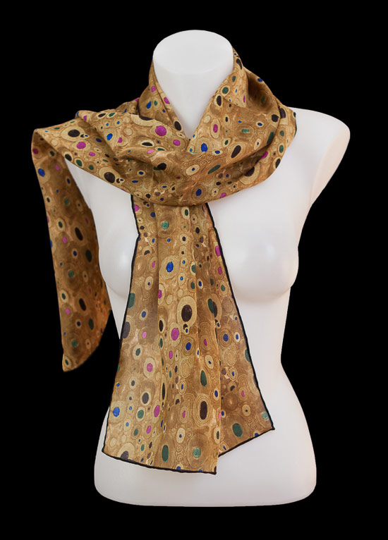Gustav Klimt silk scarf : Art Nouveau (gold)