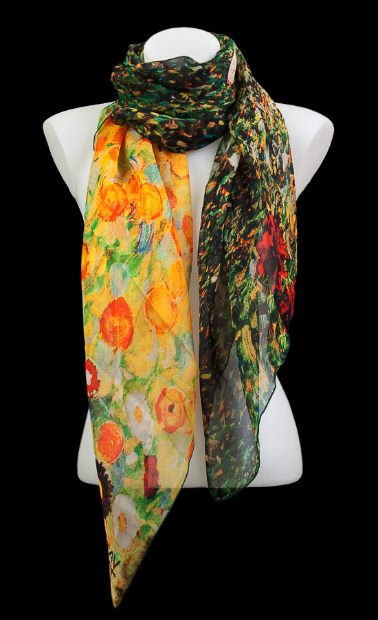 Gustav Klimt silk scarf : Flower Garden
