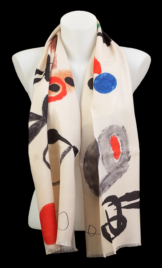 Echarpe en soie Joan Miro : Makimono 4