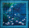 Foulard quadrato Claude Monet : Nympheas (blu) (spiegato)