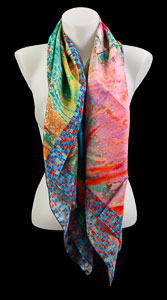 Claude Monet square scarf : Nympheas (sunset)