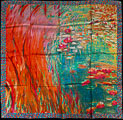 Foulard quadrato Claude Monet : Nympheas (sunset) (spiegato)