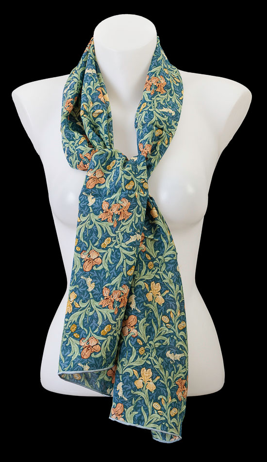 William Morris silk scarf : Irises